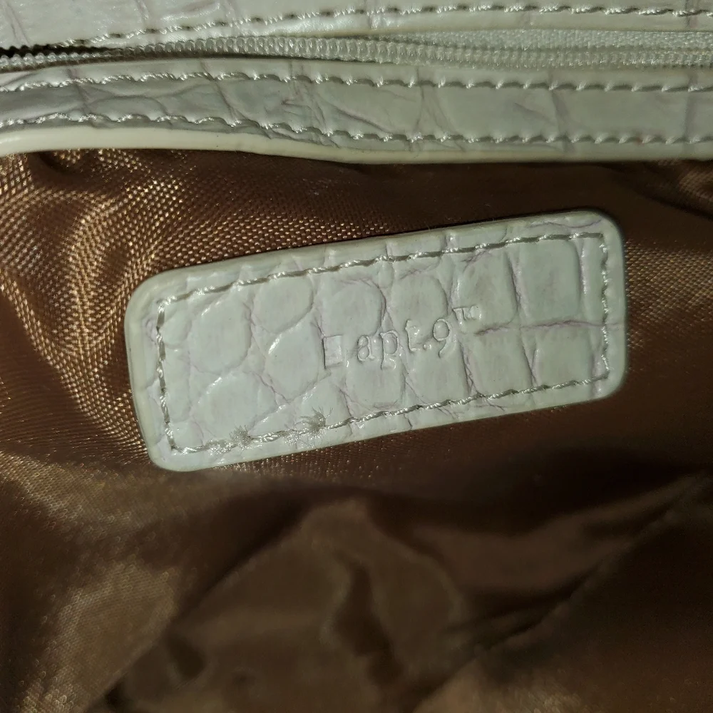 New Women's Apt 9 Ivory Cream Faux Croc Embossed Clutch Purse - Boho / Western